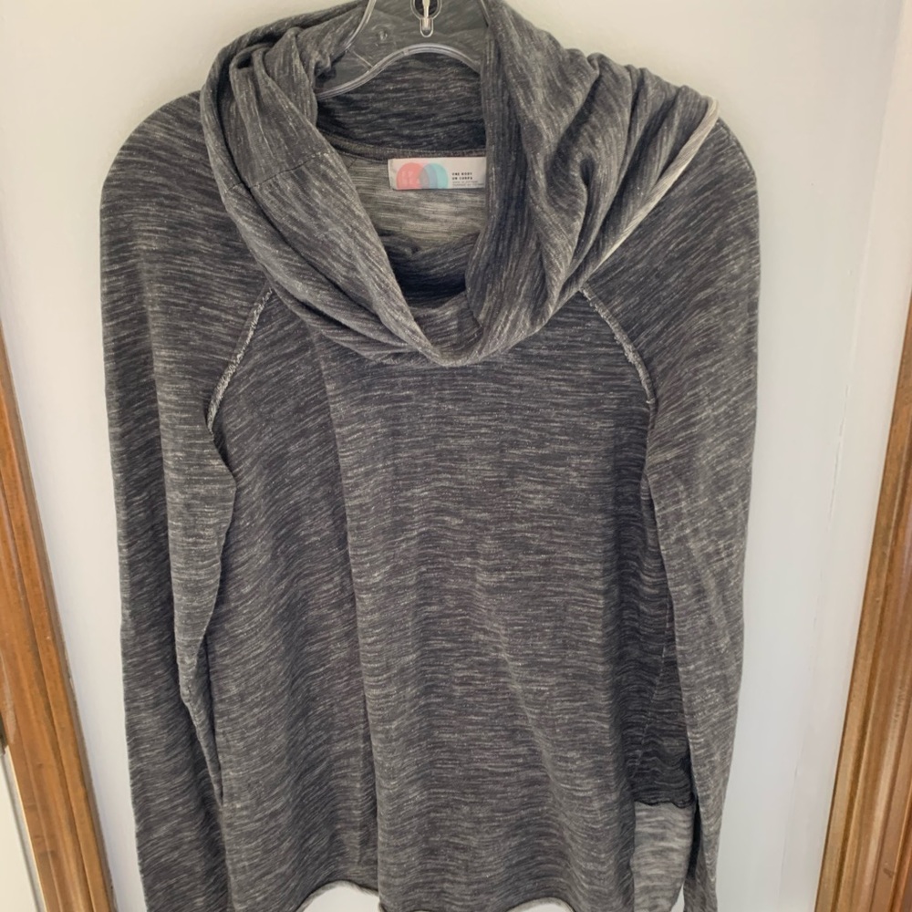 Gray cowl sweatshirt